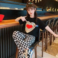 纯棉女童夏季套装2024新款洋气时髦短袖童装中大童儿童两件套夏款