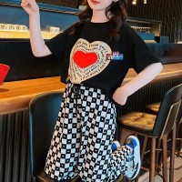 纯棉女童夏季套装2024新款洋气时髦短袖童装中大童儿童两件套夏款