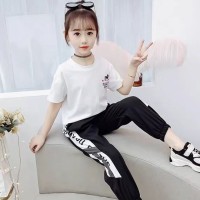女童夏装网红套装2024新款洋气中大童运动两件套短袖潮童装