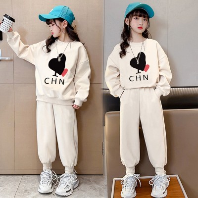 <!--女童春季休闲套装2024新款洋气女中大童春秋长袖两件套网红衣服潮-->
