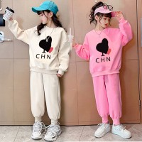 女童春季休闲套装2024新款洋气女中大童春秋长袖两件套网红衣服潮