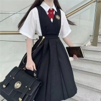 毕业班服初高中生背带裙百褶裙连衣裙jk制服套装学院风校服演出服