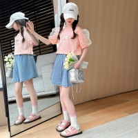 女童夏装套装2024新款休闲两件套