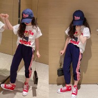 女童夏装套装2024新款洋气时髦运动夏季童装中大童儿童女孩衣服潮