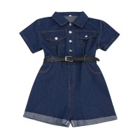 女童夏装牛仔连体裤