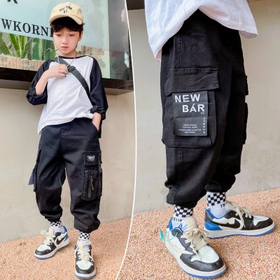 <!--男童裤子儿童春秋款2024新款休闲裤工装裤男孩春装春季童装-->