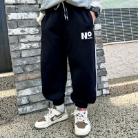 男童运动裤子2024童装春季新款中大童儿童黑色针织卫裤春秋款