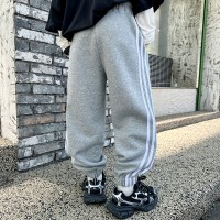 男童运动裤子2024童装春季新款中大童儿童黑色针织卫裤春秋款