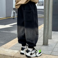 男童运动裤子2024童装春季新款中大童儿童黑色针织卫裤春秋款