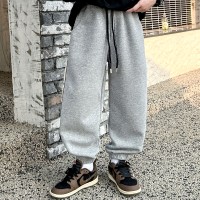 男童运动裤子2024童装春季新款中大童儿童灰色针织卫裤春秋款