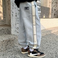 男童运动裤子2024童装春季新款中大童儿童灰色针织卫裤春秋款