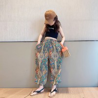 女童裤子夏装薄款2024夏季新款洋气女大童夏天阔腿裤儿童防蚊裤女
