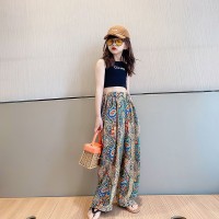 女童裤子夏装薄款2024夏季新款洋气女大童夏天阔腿裤儿童防蚊裤女