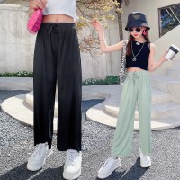 女童裤子夏季薄款儿童冰丝阔腿裤夏装2024新款大童宽松凉凉防蚊裤
