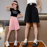 女童裤子2024夏季新款中大童西裤韩版宽松五分裤女孩百搭运动短裤