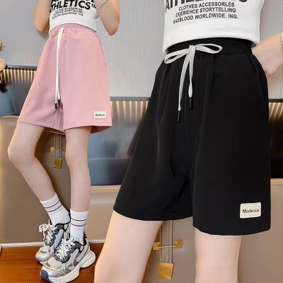 <!--女童裤子2024夏季新款中大童童装韩版宽松透气五分裤女孩百搭短裤-->