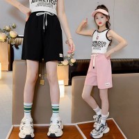女童裤子2024夏季新款中大童童装韩版宽松透气五分裤女孩百搭短裤
