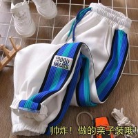 1050#防棉鱼鳞春秋新款儿童拼接洋气裤子宽松弹力中大童装潮长裤