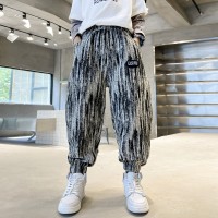 1034#中大童扎染裤子童装男童裤子薄款儿童运动裤休闲卫裤潮秋装