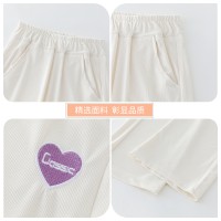女童阔腿裤夏季薄款儿童冰丝裤子大童夏装运动裤女孩夏天长裤套装