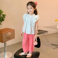 夏季女童铜氨丝凉凉裤夏装2024新款儿童韩版洋气休闲百搭休闲裤子