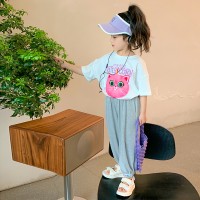 夏季女童铜氨丝凉凉裤夏装2024新款儿童韩版洋气休闲百搭休闲裤子