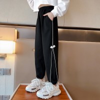 女童裤子春秋外穿2024新款中大童加绒休闲卫裤长裤春季儿童运动裤