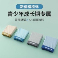 4条装青少年内裤男生学生初中生高中生大童纯棉四角裤平角裤短裤