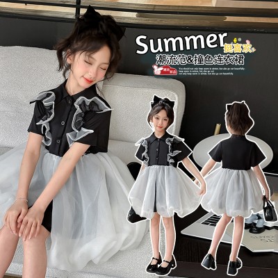 <!--女童夏装连衣裙洋气网纱裙子-->