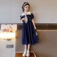 女童夏季连衣裙2024年新款儿童韩版学院风中长款过膝长裙童装裙子