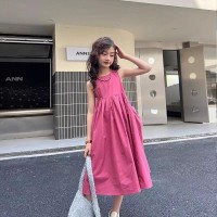 女童洋气无袖公主连衣裙2024夏季儿童宝宝棉布大裙摆韩版背心裙夏