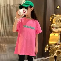 女童夏装t恤连衣裙2024新款儿童韩版洋气夏季网红半袖中长款裙子