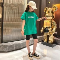 女童夏装t恤连衣裙2024新款儿童韩版洋气夏季网红半袖中长款裙子