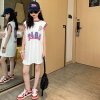 女童连衣裙夏季童装2024新款小女孩公主裙子运动风夏季洋气背心裙