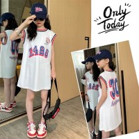 女童连衣裙夏季童装2024新款小女孩公主裙子运动风夏季洋气背心裙
