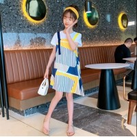 女童夏装连衣裙2024新款韩版小女孩洋气时尚夏季儿童拼接薄款裙子