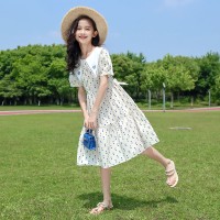 女童碎花连衣裙夏季薄款儿童甜美泡泡袖公主裙小女孩短袖夏装裙子