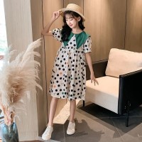 女童连衣裙2024夏装新款儿童甜美娃娃领公主风中大童夏季薄款裙子