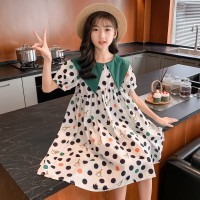 女童连衣裙2024夏装新款儿童甜美娃娃领公主风中大童夏季薄款裙子