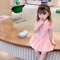 女童新款儿童韩版洋气百褶裙公主裙宝宝夏装连衣裙