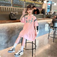 女童连衣裙夏季2024新款洋气时髦儿童夏装公主裙中大童学院风裙子
