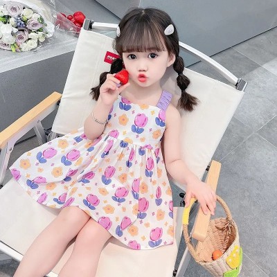<!--女童连衣裙夏季2024新款洋气女孩宝宝夏款儿童装夏天夏装吊带裙子-->