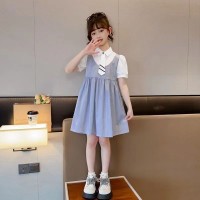 女童连衣裙夏装2024新款儿童网红公主裙洋气夏季大童假两件背带裙
