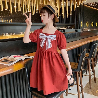 <!--2024新款夏装女童连衣裙中大童女孩韩版洋气公主裙时尚儿童裙子潮-->