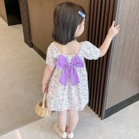 女童公主裙2024新款夏季时髦碎花连衣裙洋气时尚小女孩韩版宝宝裙