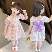 女童公主裙2024新款夏季时髦碎花连衣裙洋气时尚小女孩韩版宝宝裙