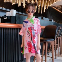 女童汉服连衣裙2024新款风儿童洋气T恤裙潮夏季女孩连衣裙