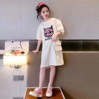 女童连衣裙夏季2024新款韩版洋气儿童裙子薄款夏装女孩短袖公主裙