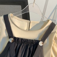 女童连衣裙夏装2024新款夏季洋气儿童公主裙女中大童背带裙两件套