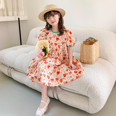 <!--女童连衣裙2024新款儿童夏装碎花女大童洋气夏季女孩公主裙子夏天-->